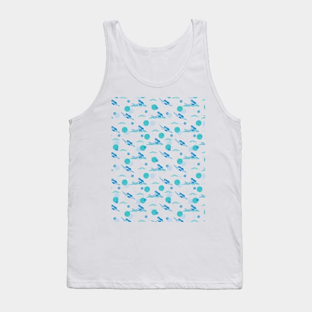 Jump in and Swimming Pattern Art Tank Top by FlinArt